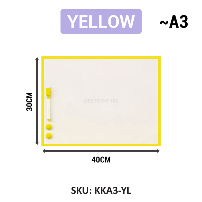 Writebest KIKI Magnetic Whiteboard A5, A4, A3