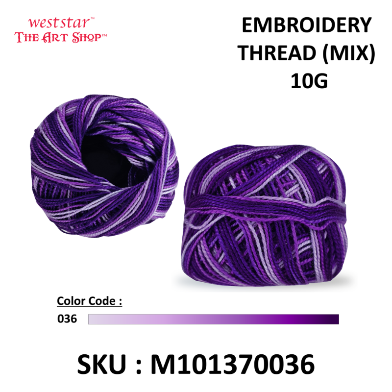 Embroidery Thread (MIX) 10G - ASSORTED COLOR