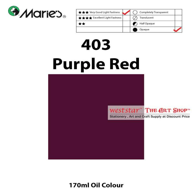 Marie's Oil Color, Oil Paint 170ml - SIngle Tube (>50 colors)