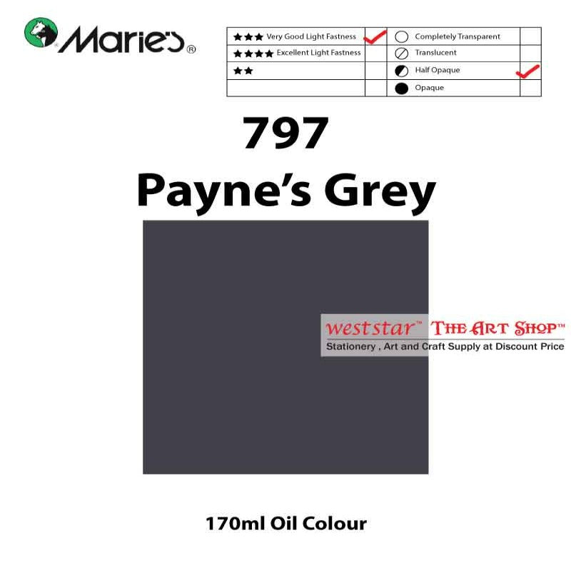 Marie's Oil Color, Oil Paint 170ml - SIngle Tube (>50 colors)