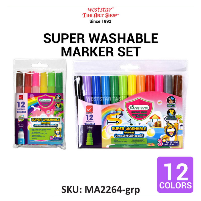 Master Art Washable Marker , Washable Color Marker | 12colors