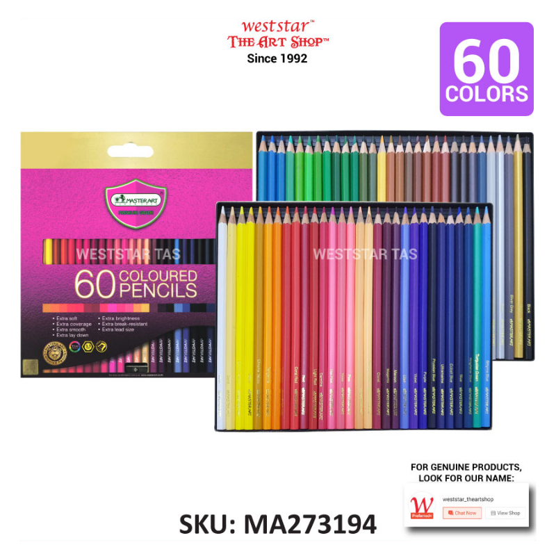 [Weststar TAS] Master Art Premium Grade Colored Pencil , Colour Pencils | 12 Colors - 124 Colors