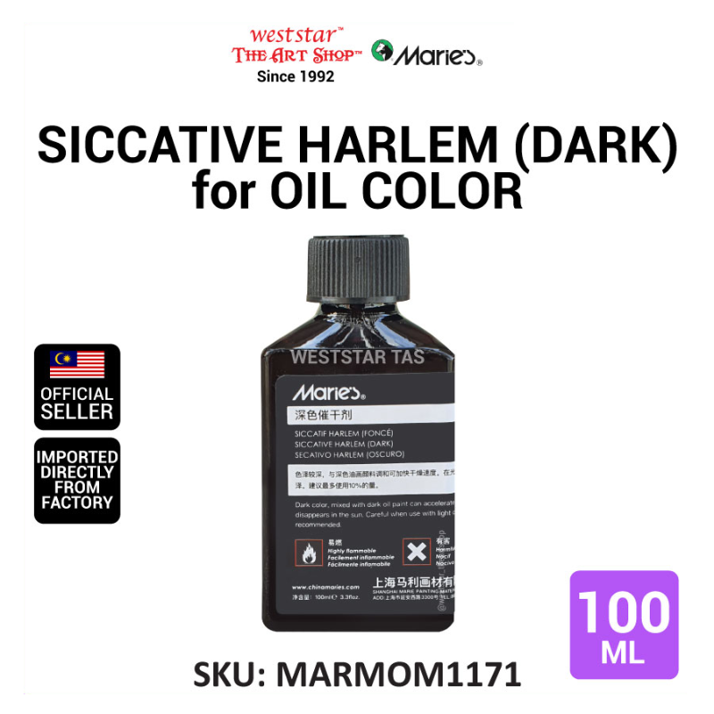 Marie's Museum Siccative Harlem (Dark), Drying medium, Reducing drying time of oil color | 100ml