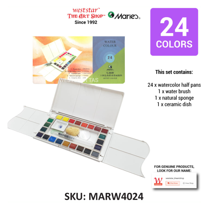 Marie's Watercolor Set, Marie's Half Pan Watercolor Half Pan Set Solid Watercolor Set