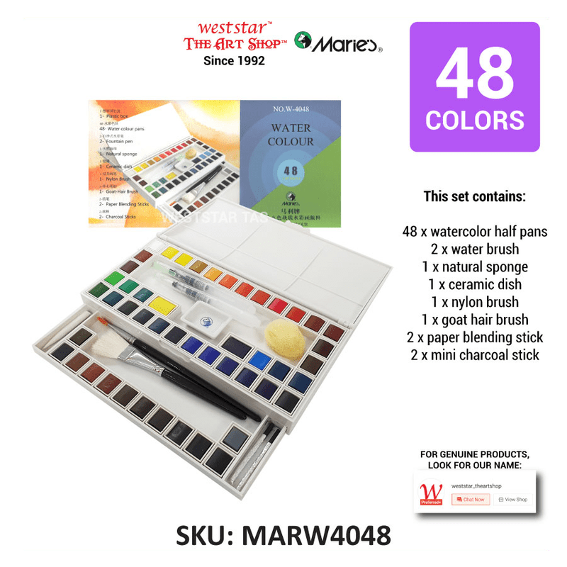 Marie's Watercolor Set, Marie's Half Pan Watercolor Half Pan Set Solid Watercolor Set