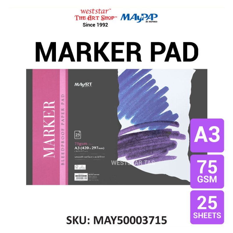 MAYART by MYAPAP A3 Bleedproof Marker Pad, Marker Paper