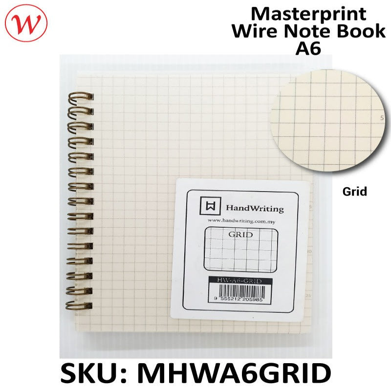 Masterprint Wire Note Book - A6 | BLANK, DOTTED, GRID, LINED