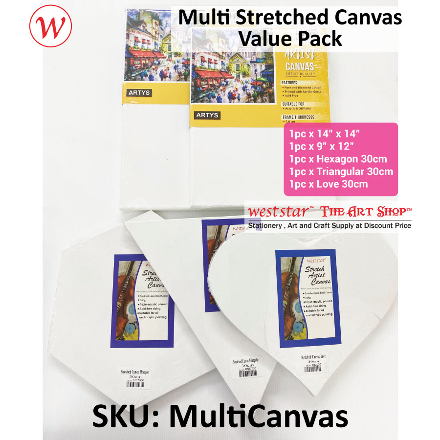 ARTYS Multi Stretched Canvas Value Pack