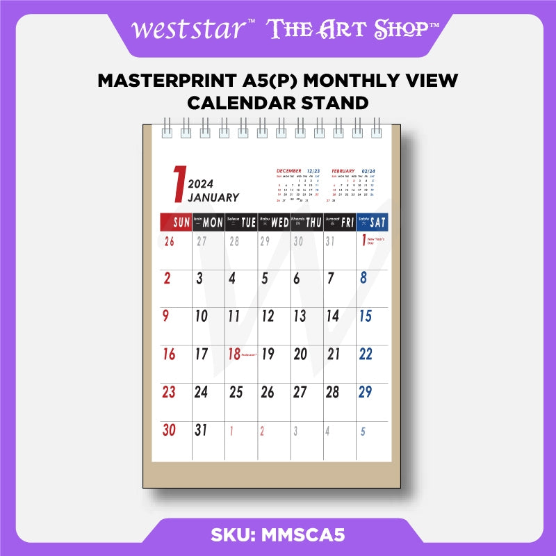 [Weststar] Masterprint A5(P) Monthly View Calendar Stand