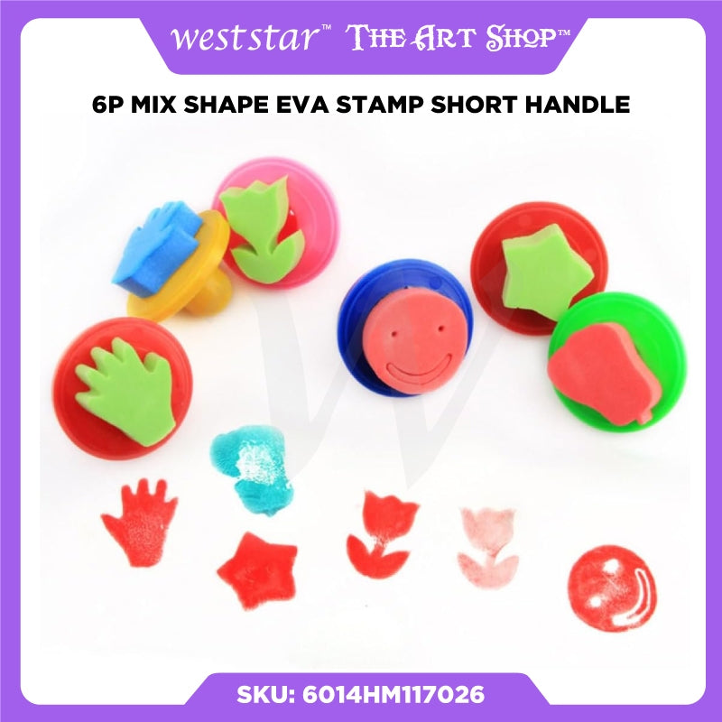 [Weststar] 6p Mix Shape Eva Stamp Short Handle