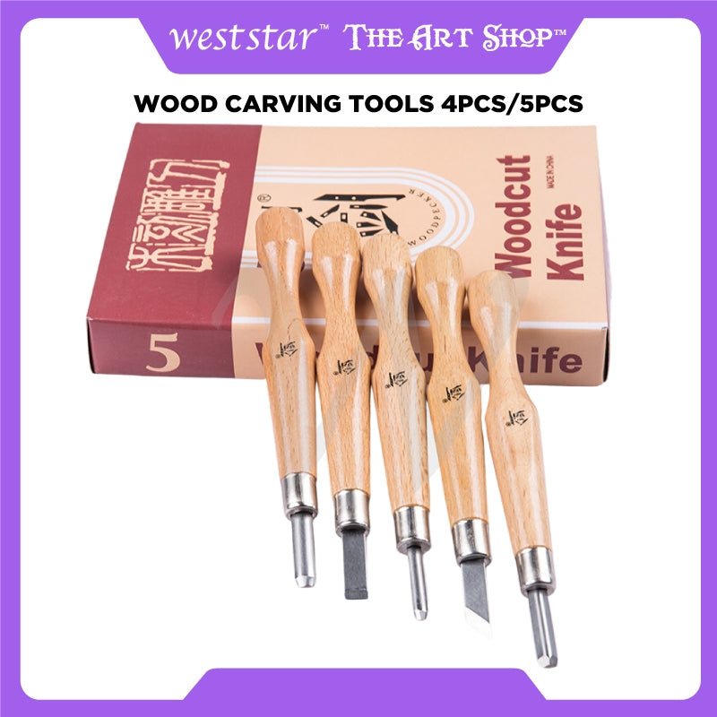 [Weststar] Wood Carving Tools Chisel Knife Craft Sculpting Tools Pisau Ukiran Seni