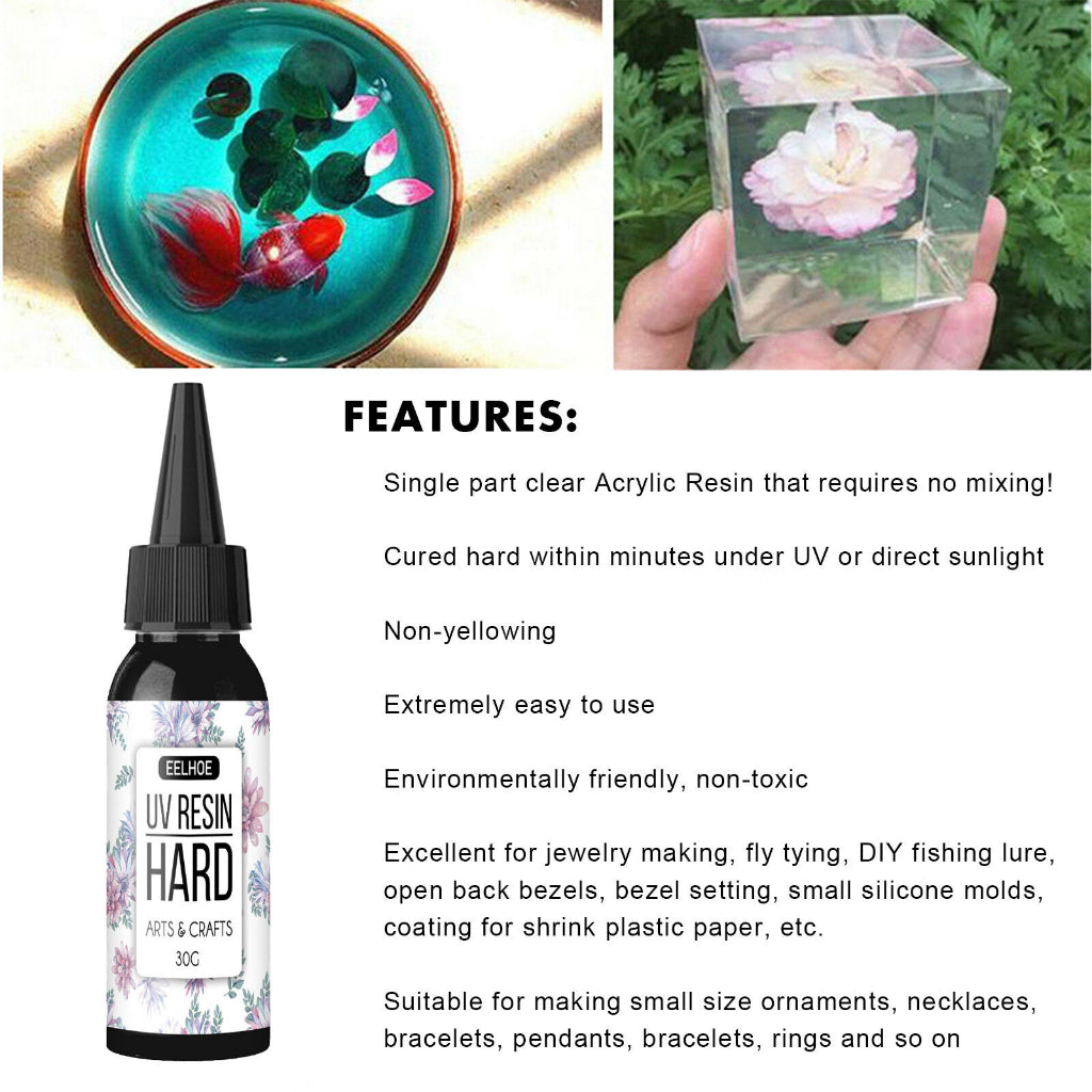UV Resin Hard UV Curable Resin Solution 50g / 200g / 500g Art & Craft