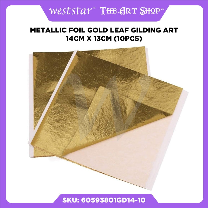 [Weststar TAS] Metallic Foil Gold Leaf Gilding Art 14cm x 13cm (10pcs)