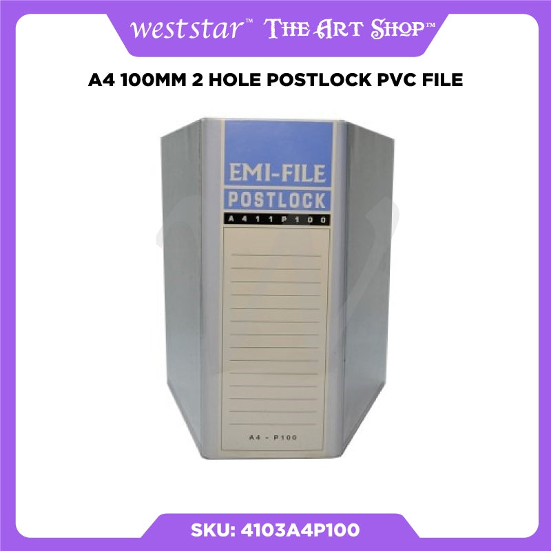 [Weststar] A4 100mm 2 Hole Postlock PVC File