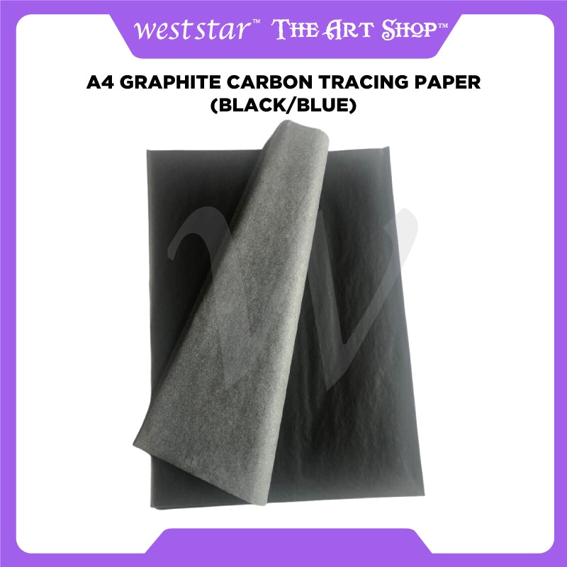 [Weststar] A4 Graphite Carbon Tracing Paper | Transfer Paper | All Surface - Glass, Wood, Canvas, Tiles Art Drawing
