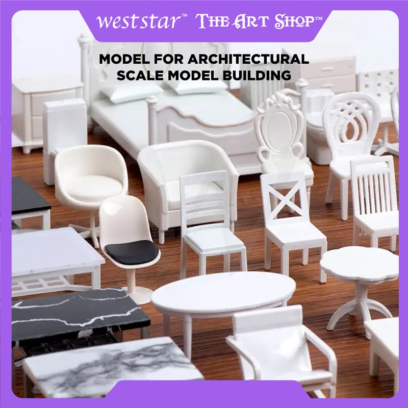 [Weststar] Dining Chair, Office Car, Book Cabinet & Bar Cabinet for Model for Architectural Scale Model Building