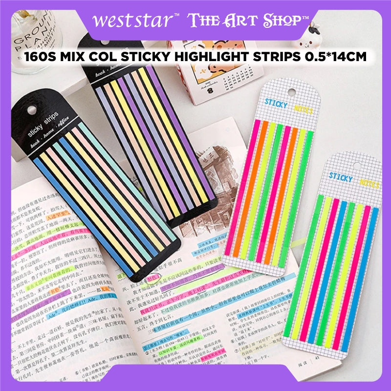 [Weststar TAS] 160s Mix Col Sticky Highlight Strips 0.5*14cm