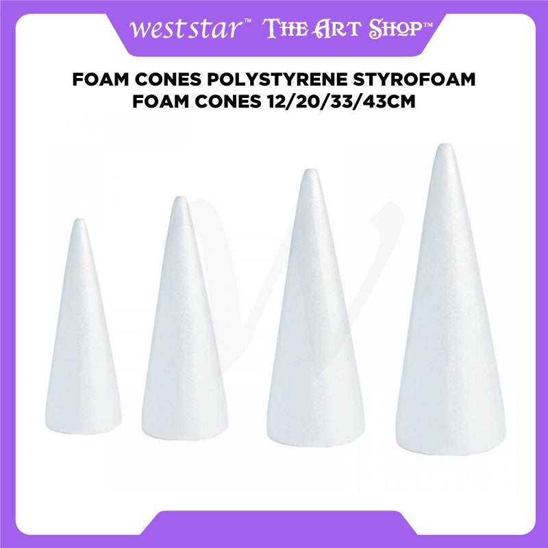 [Weststar] Foam Cones Polystyrene Styrofoam Foam Cones 12/20/33/43cm