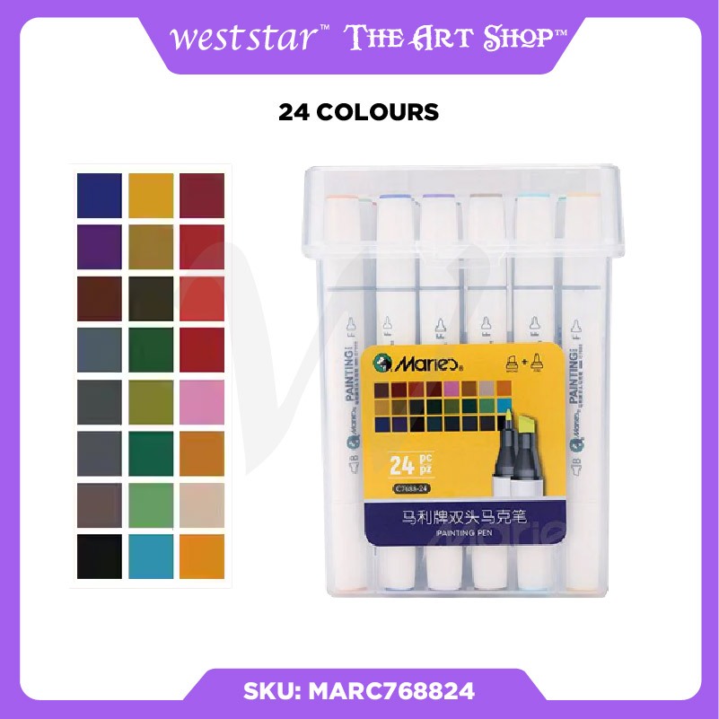 [Weststar TAS] Marie's C7688 Alcohol- based Art Marker Set - 12 / 24 / 36 / 48 / 60 / 80 Colour