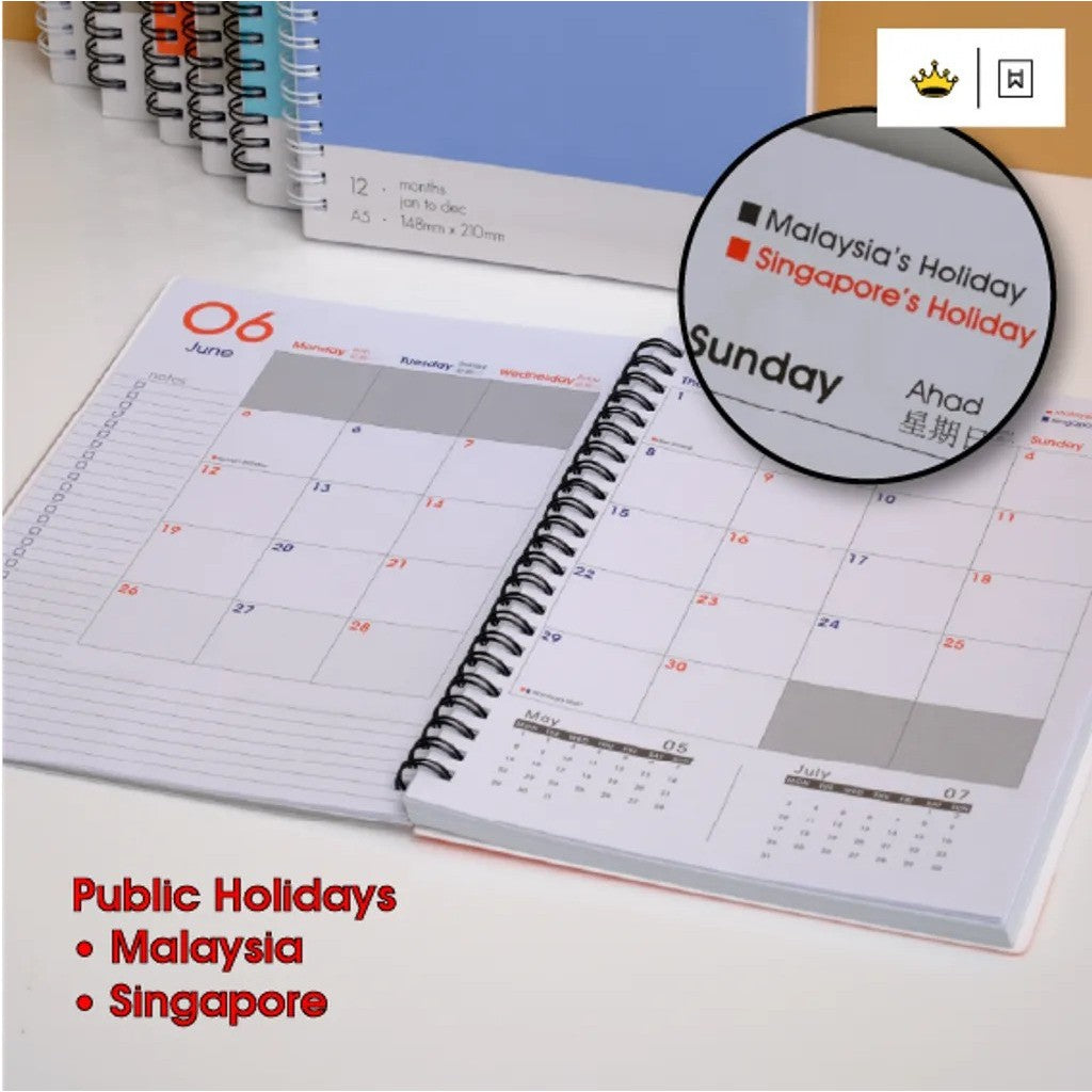 [Weststar] PNF-A5 A5 2024 Wire-O Monthly Planner