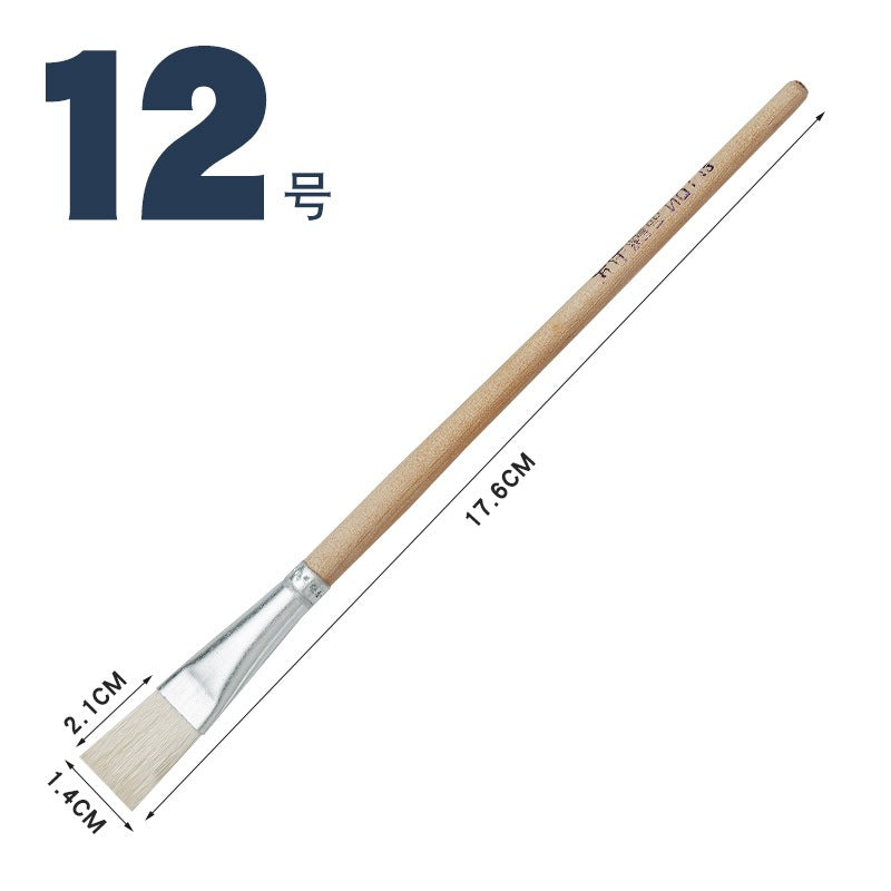 Goat Hair Eco Paint Brush Flat Short Handle No.1 to No.12 Painting Brush (Single Pc)