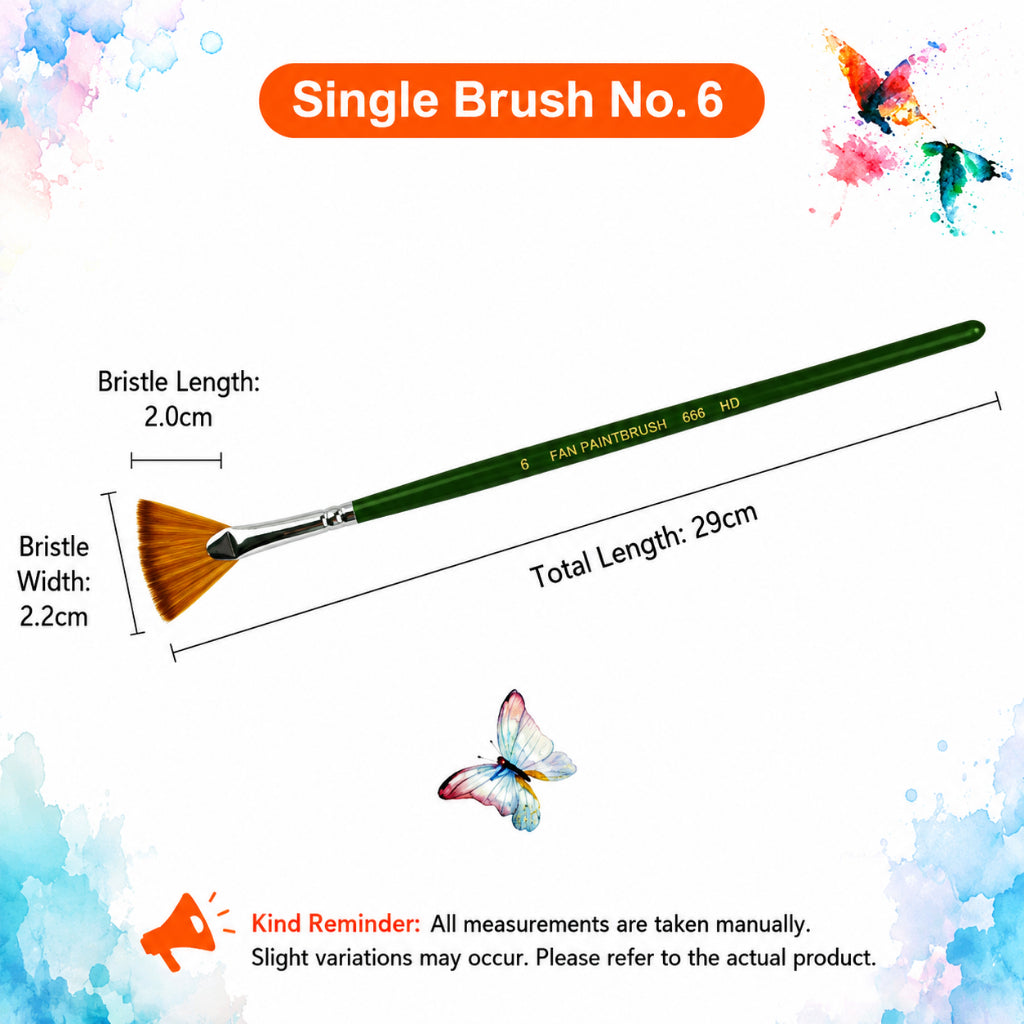 Artist Nylon Fan Paint Brush SX2
