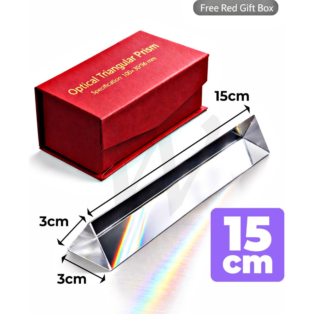 Optical Glass Prism Optical Lens Physics Science Toys - Triangular 3cm*3cm (10cm / 15cm)