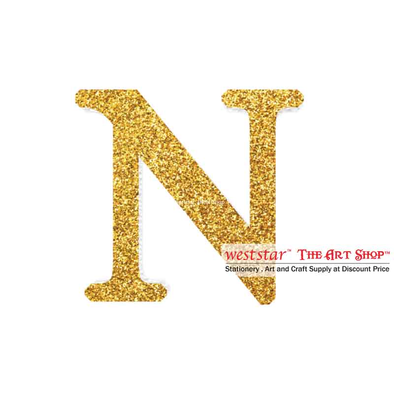 Styrofoam - Alphabet with Gold Glitter