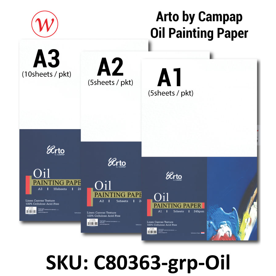 Campap Arto Acrylic Painting Paper A1/A2/A3/A4 360gsm (per pack)