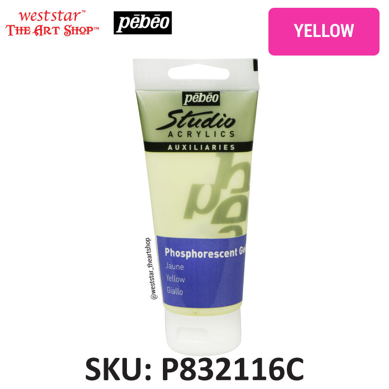 Pebeo Phosphorescent Gel , Glow in the dark paint | 100ml