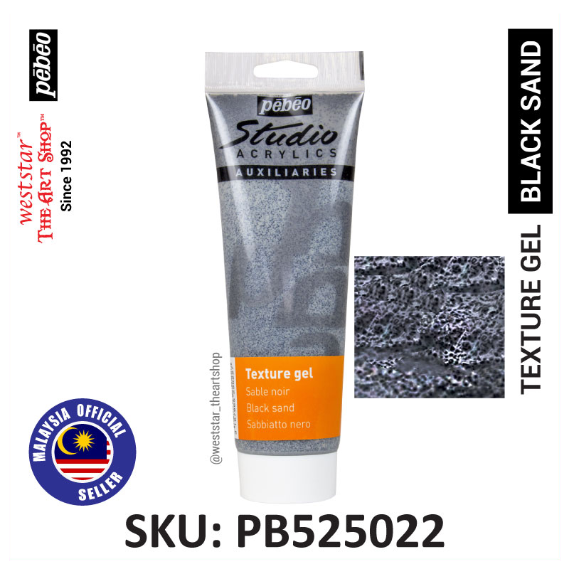 Pebeo Texture Gel (250ml) | BLACK SAND