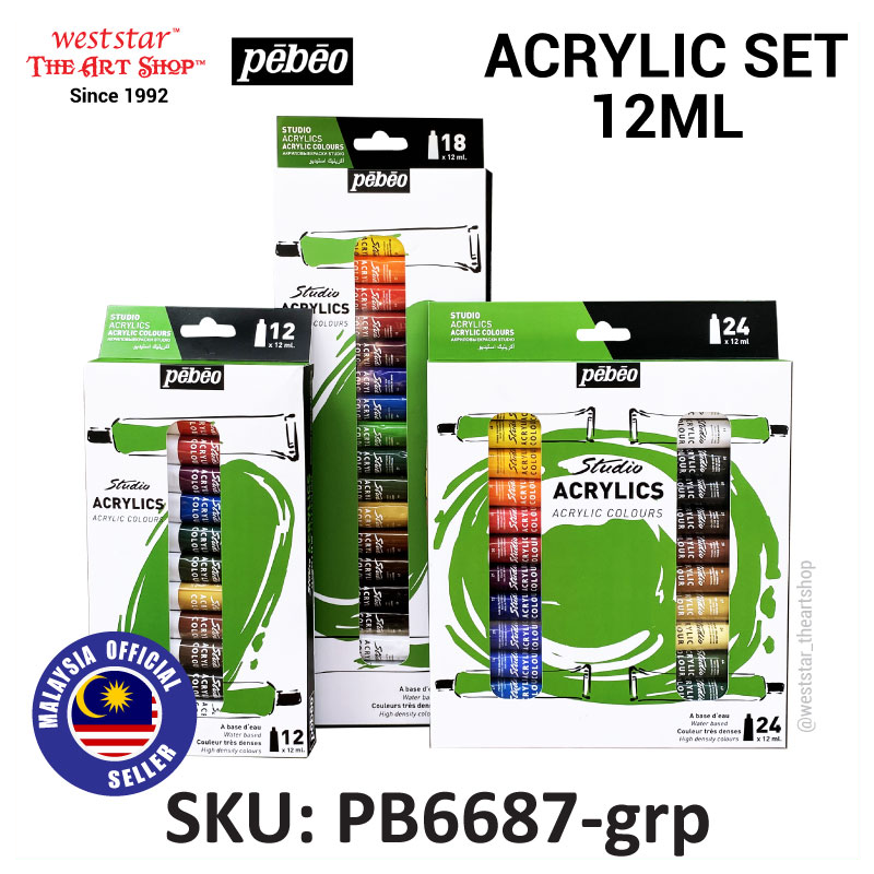 Pebeo Acrylic Color Set , Pebeo Acrylic Paint Set 12 , 18 , 24colors *Online Exclusive Promo*