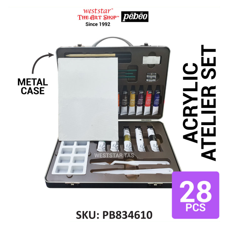 Pebeo Studio Acrylic Atelier Collection Metal Set (28pcs)