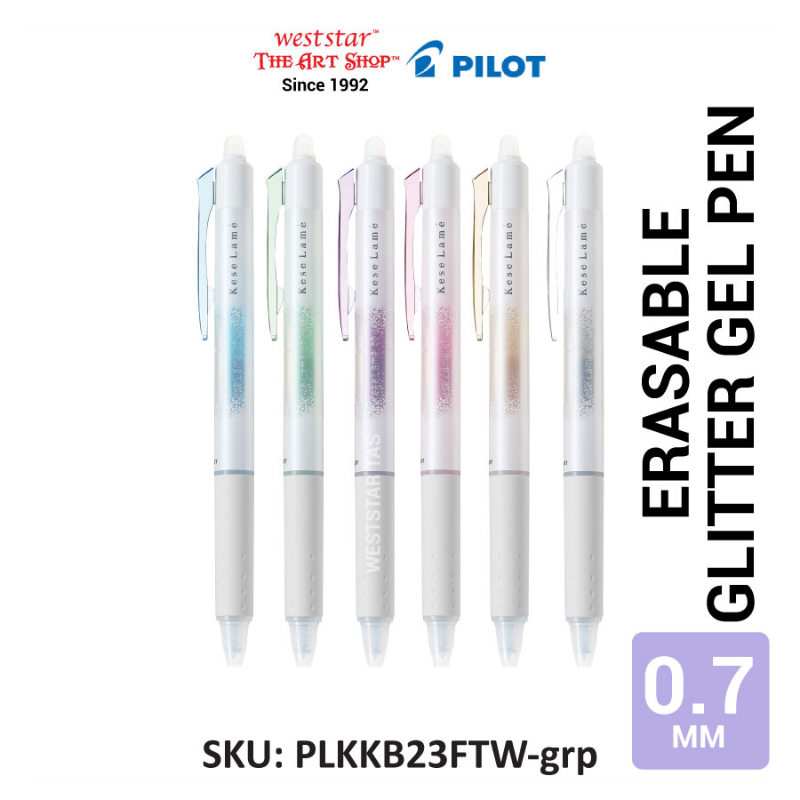 Pilot FriXion Kese Lame Erasable Pen - Sparkly Edition, Silver