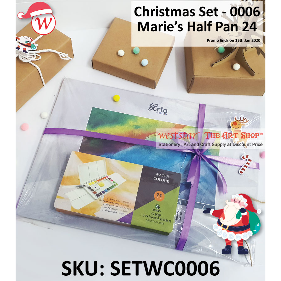 Christmas Set 0006 - Marie's Half Pan Watercolor Set | 24colors