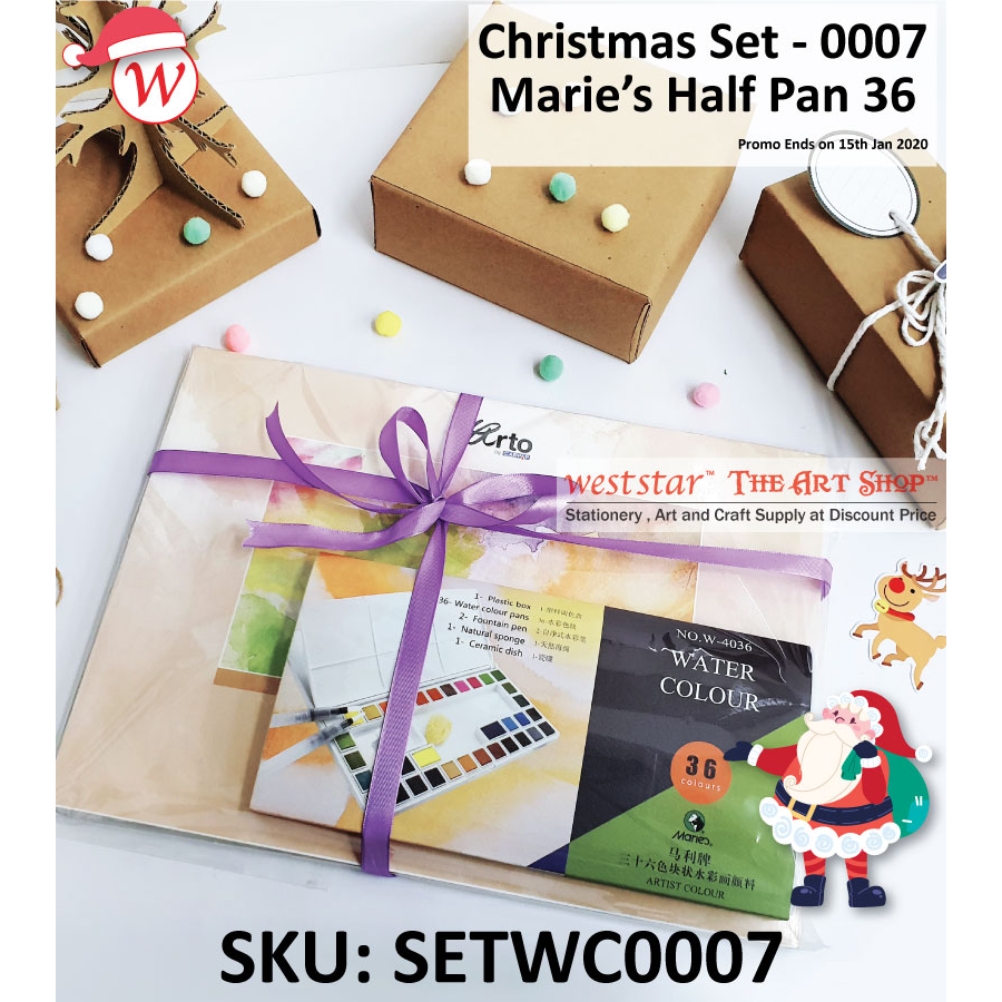 Christmas Set 0007 (Advanced) - Marie's Half Pan Watercolor Set | 36colors