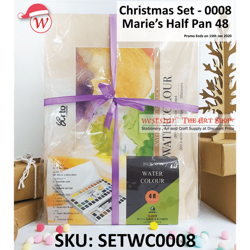 Christmas Set 0008 (Advanced) - Marie's Half Pan Watercolor Set | 48colors