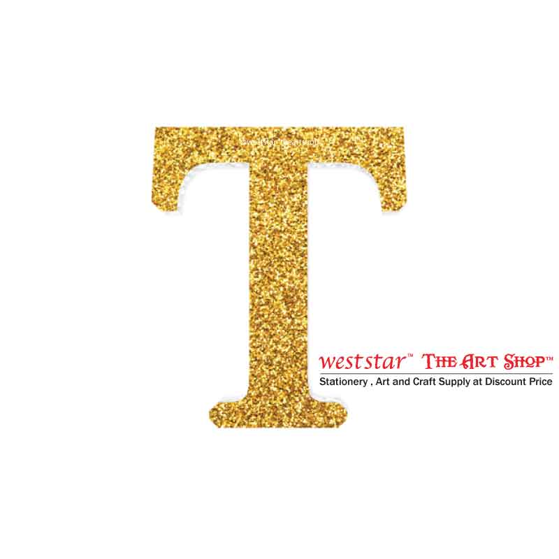 Styrofoam - Alphabet with Gold Glitter