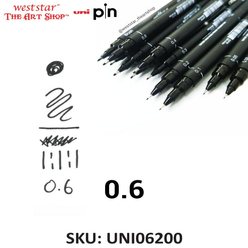 Uni Pin Fine Liner / Pigment Ink (Water and Fade Proof)