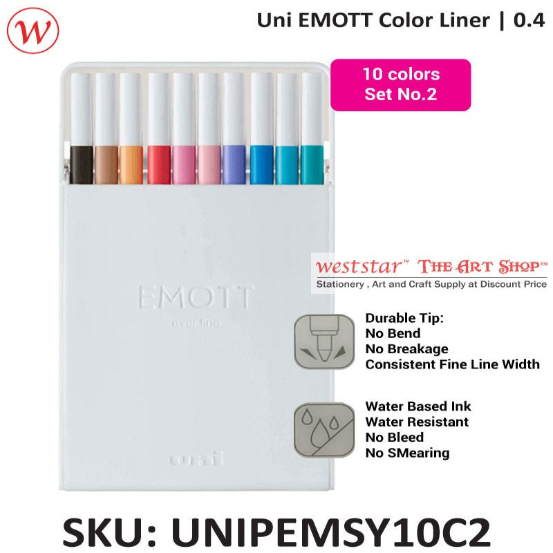 Uni EMOTT Color Liner 0.4mm | 10colors