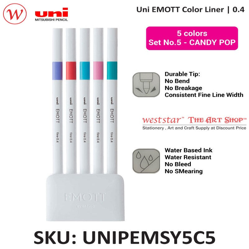 Uni EMOTT Color Liner 0.4mm 5colors
