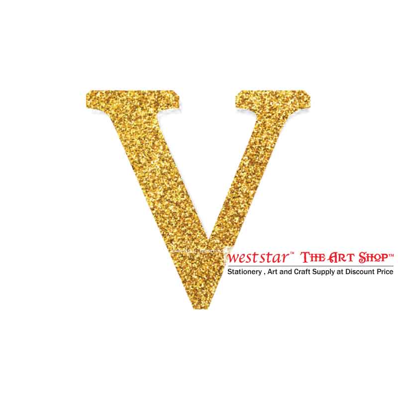 Styrofoam - Alphabet with Gold Glitter