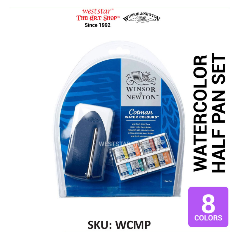 Winsor & Newton Cotman Watercolor Mini Plus Set | 8 Half Pan