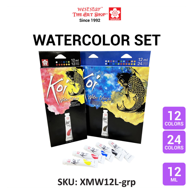 Sakura KOI Watercolor Set, Watercolor Tube Set  (12ml) | 12colors, 24colors