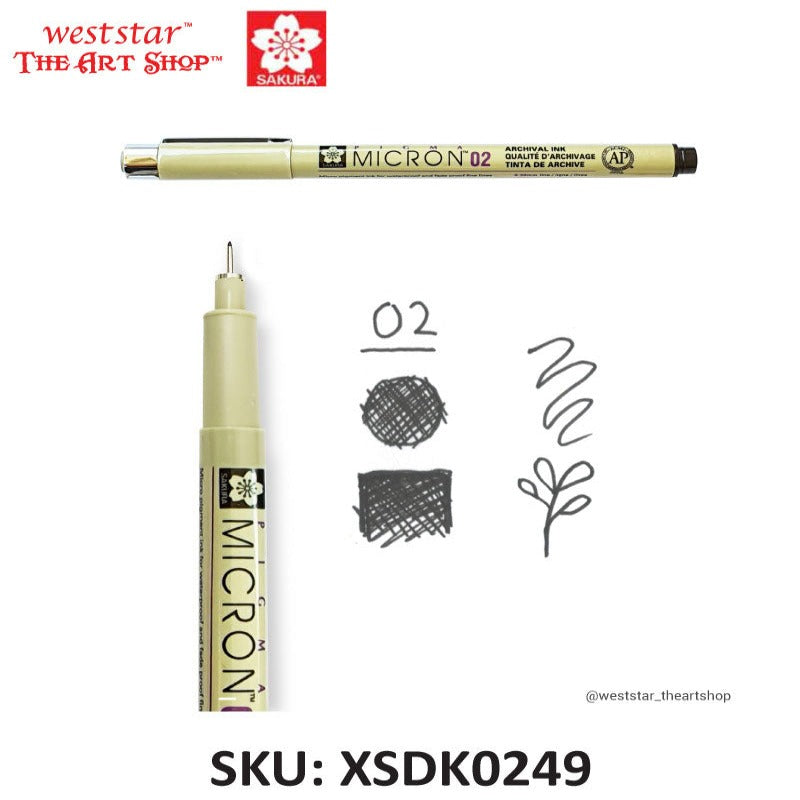 [WESTSTAR] Sakura Pigma Micron Pen Drawing Pen Black ( 003 / 005 / 01 / 02 / 03 / 04 / 05 / 08 / 1 / PN )