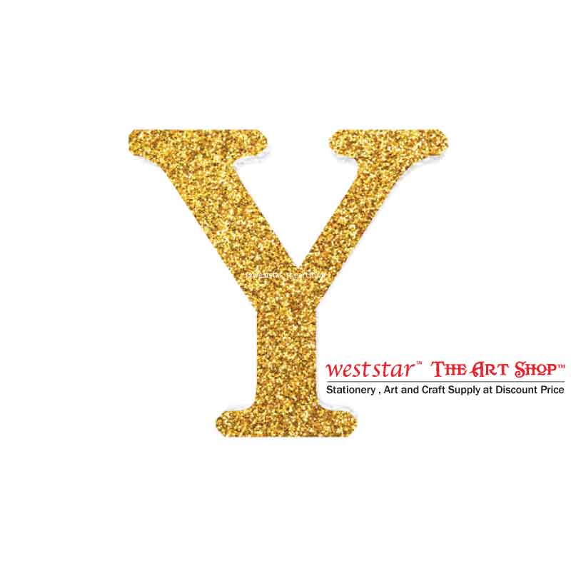 Styrofoam - Alphabet with Gold Glitter