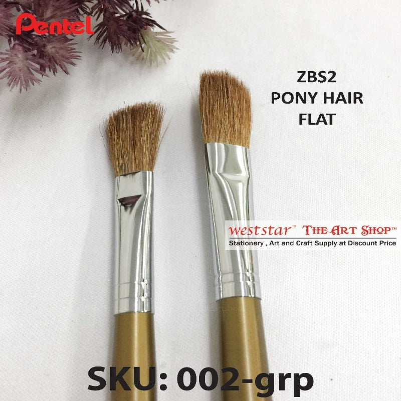 Pentel Pony Hair Brush (ZBS2) - FLAT