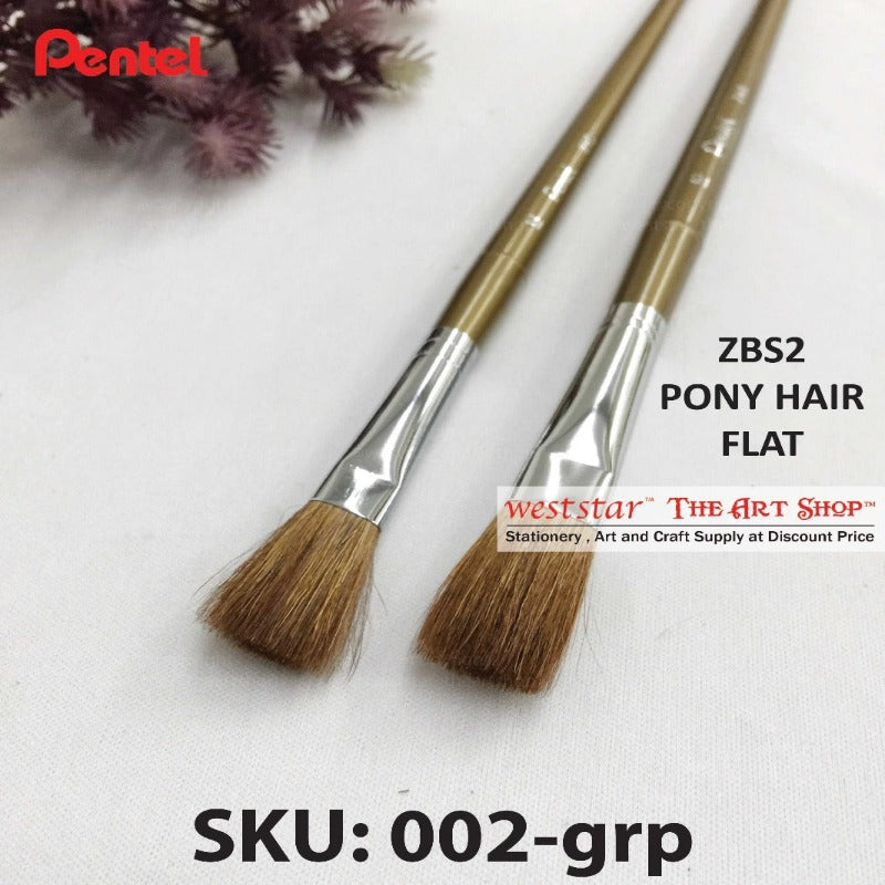 Pentel Pony Hair Brush (ZBS2) - FLAT