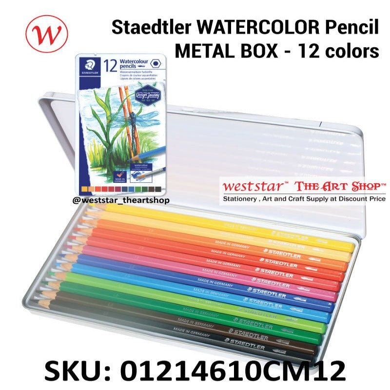 Steadtler HIgh Quality WATERCOLOR Pencil | in METAL BOX