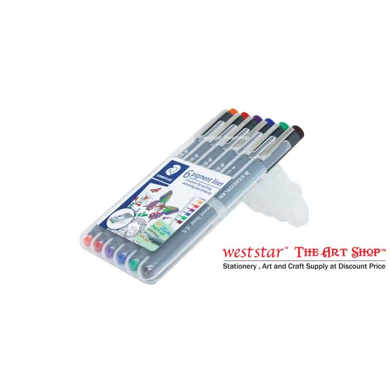 Staedtler Pigment Liner Set COLOR 6pcs/set